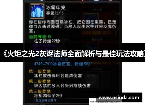 《火炬之光2灰烬法师全面解析与最佳玩法攻略》